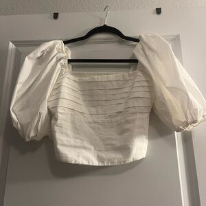Abercrombie & Fitch Ruched Bodice Puff Sleeve Top